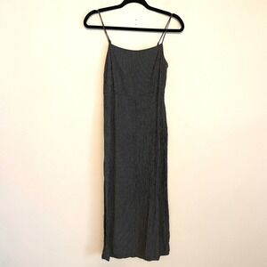 Vintage Y2K Express dress midi gingham print black white XS 90s dark academia